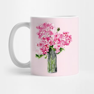 Pink Flowers Vase Mug